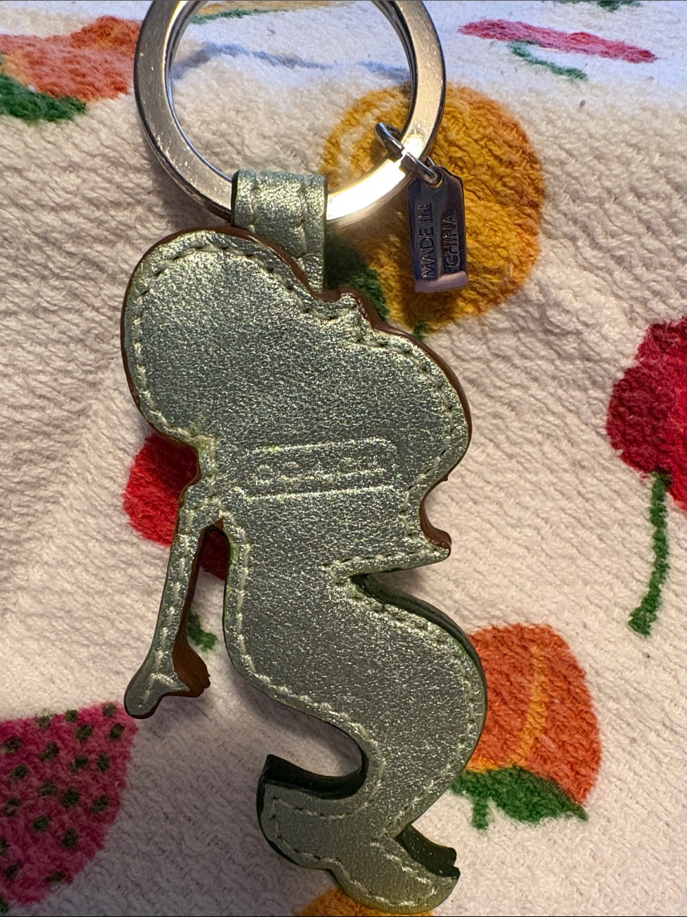 Coach Vintage Mermaid Leather Keychain with Green Sequins Early 2000βs EUC π§ββοΈ - Picture 3 of 6
